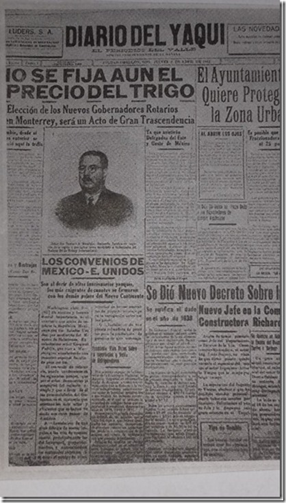 Primer ejemplar de El Diario 9 de abril de 1942